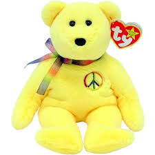 BEANIE BOO - PEACE THE YELLOW BEAR